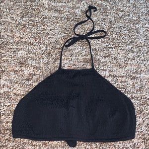 Billabong black ruched halter bikini top size M
